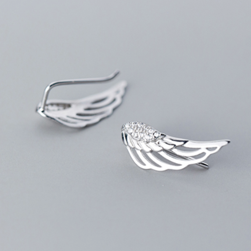 Crystal Detail Angel Wing Earrings