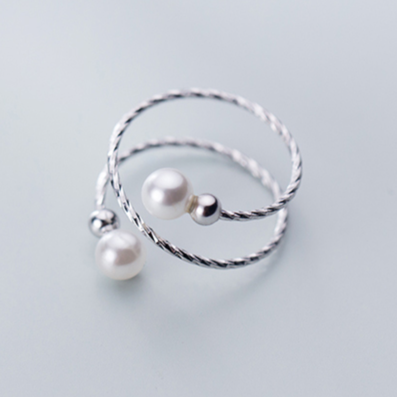 Wrap Pearl Adjustable Ring