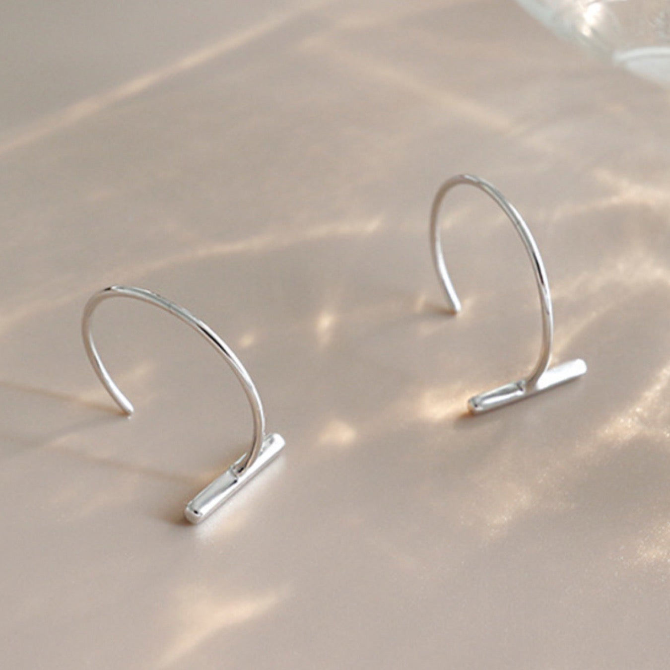 Bar Open Hoop Earrings