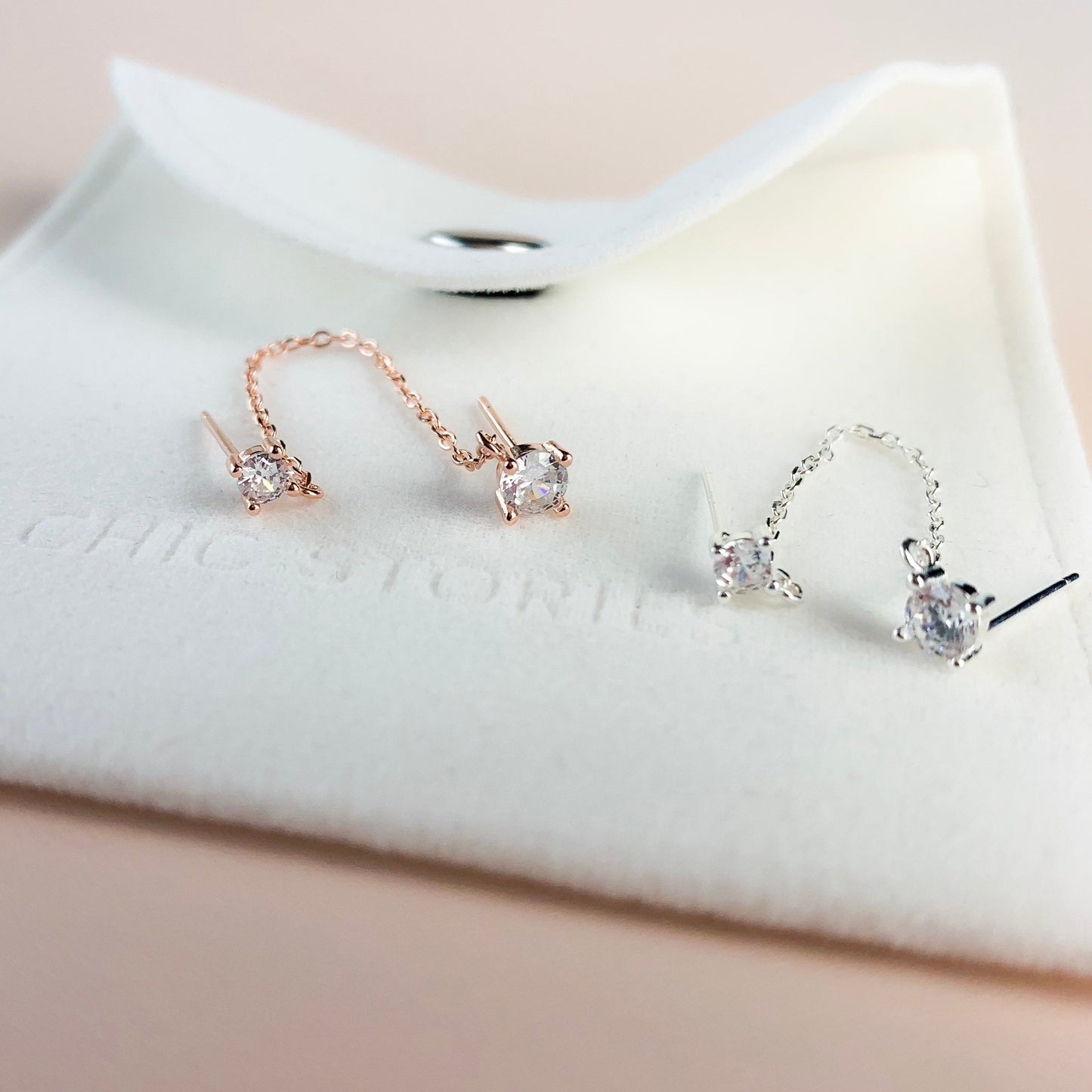 Crystal Double Piercing Earrings