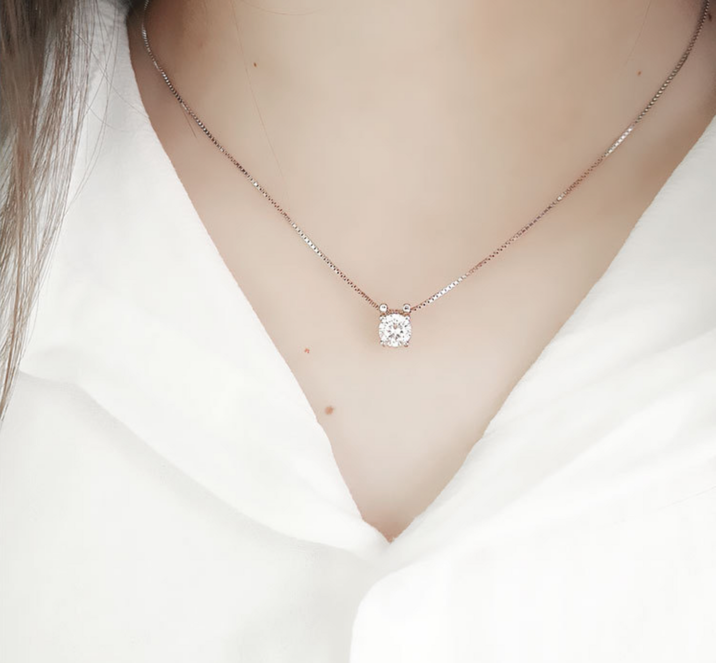 White Crystal Pendant Necklace