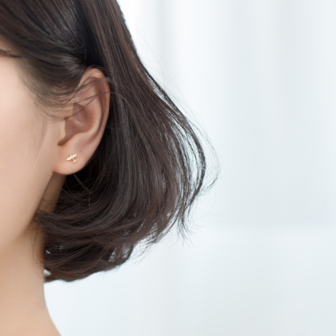 Tiny Plane Stud Earrings