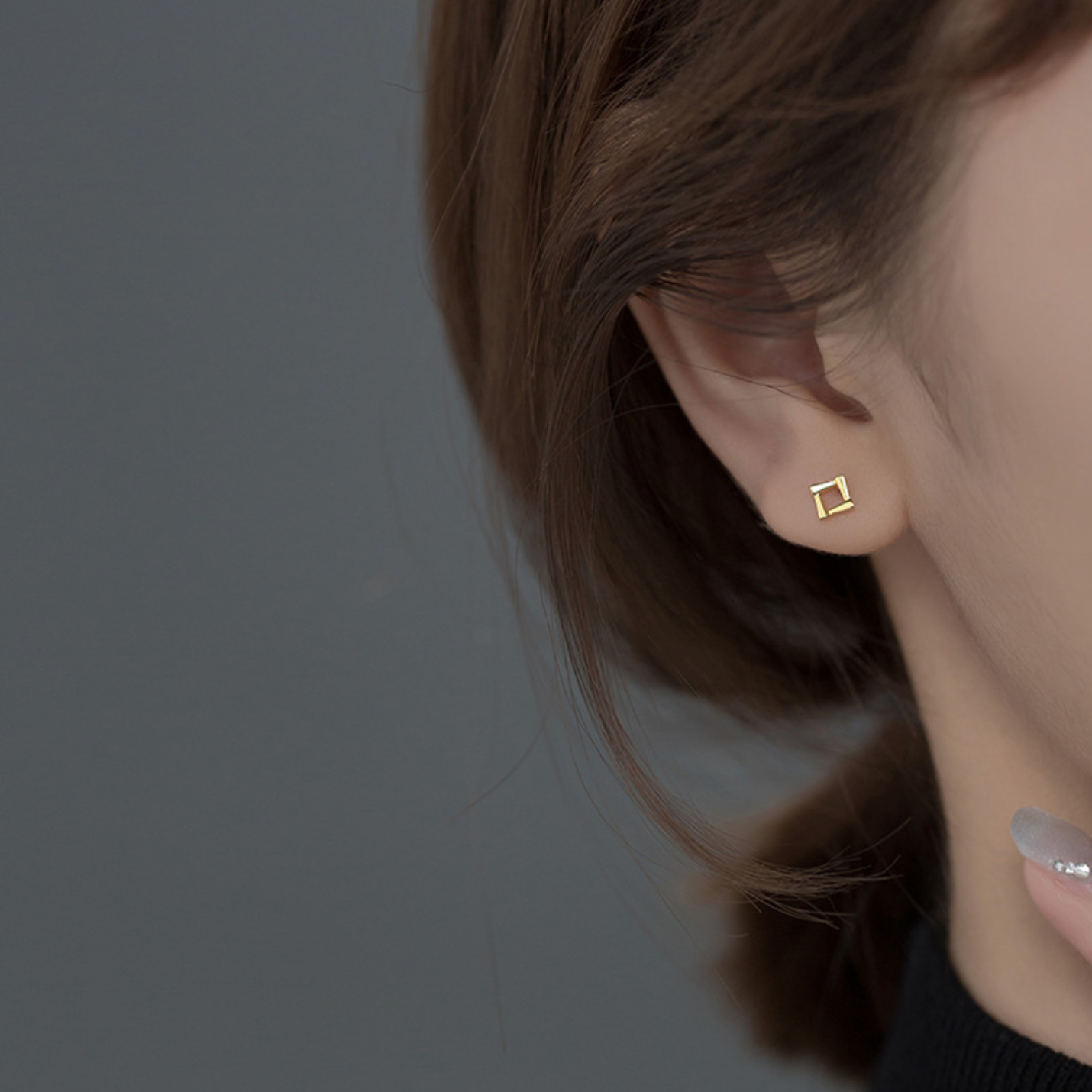 Geometric Square and Triangle Stud Earrings