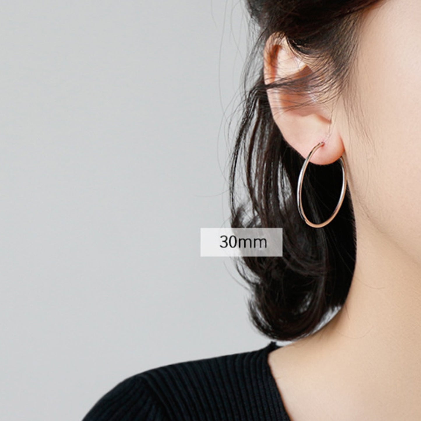Silver Circle Hoop Earrings