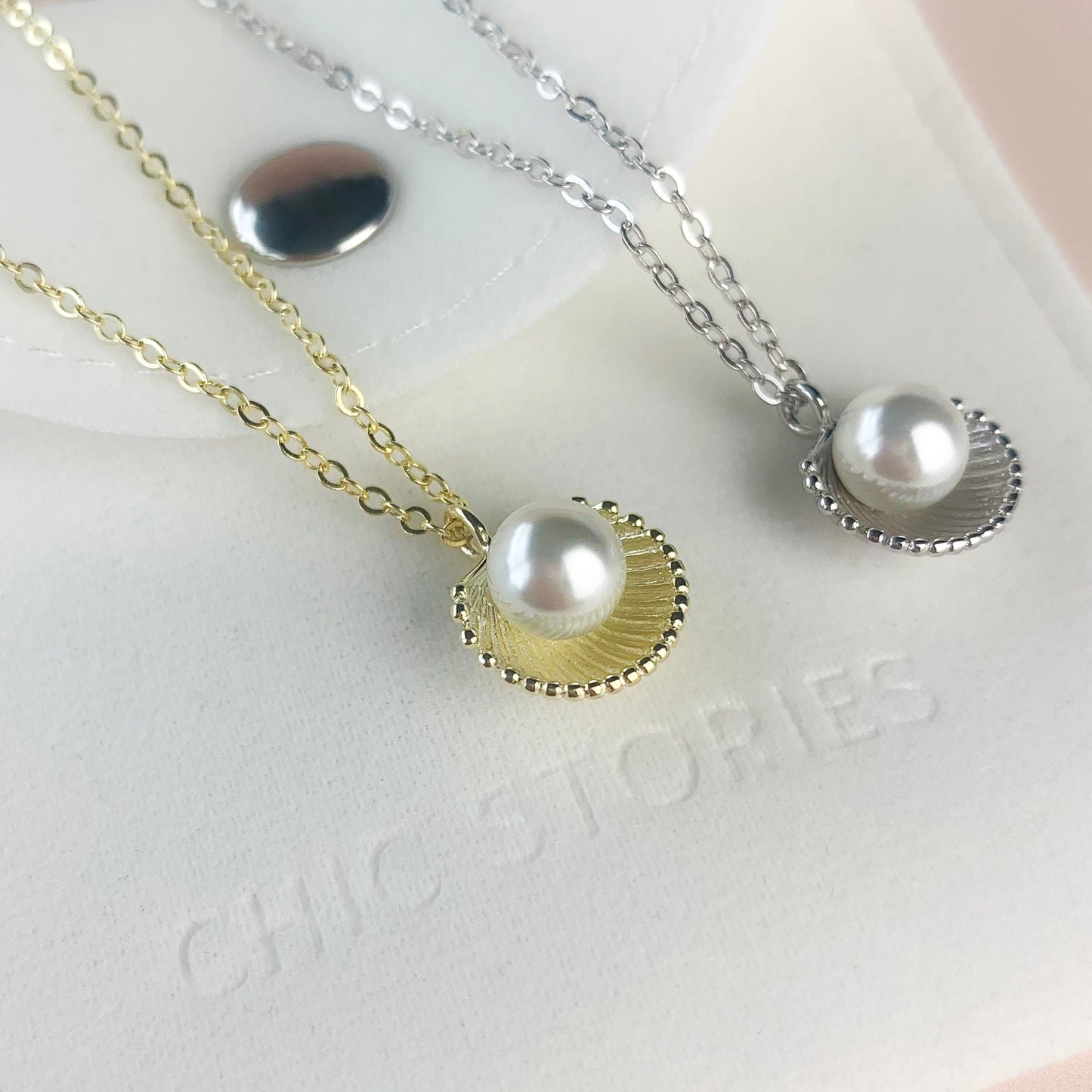 Sterling Silver Clam Shell Necklace