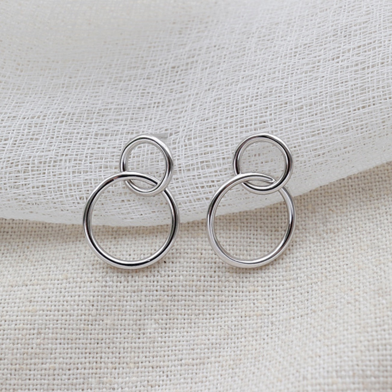 Double Circle Drop Earrings