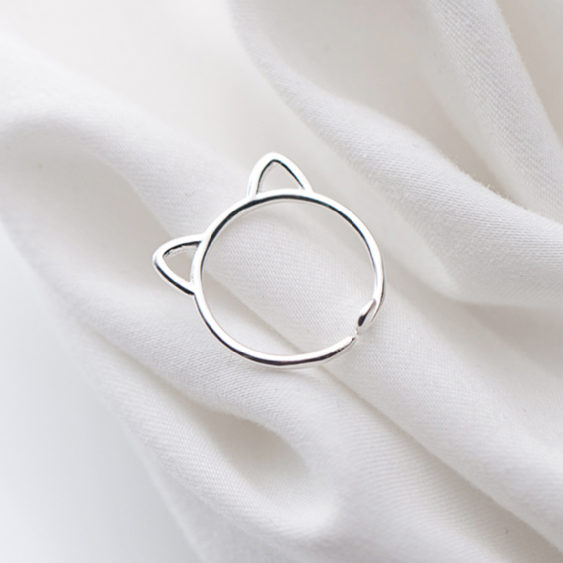 Minimalist Cat Ear Adjustable Ring