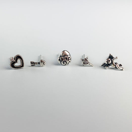 Love Themed Set of Stud Earrings