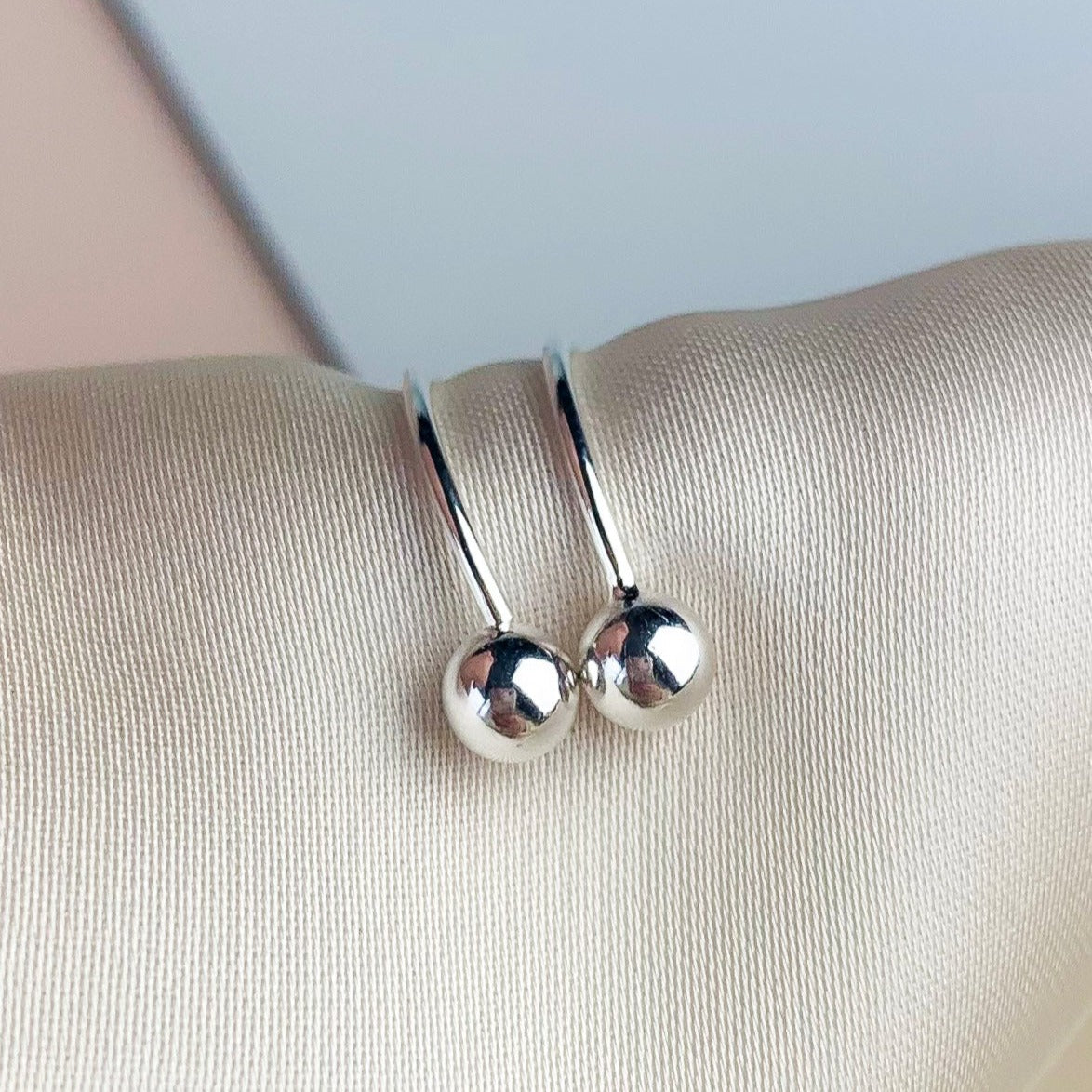 Silver Small Hugging Hoops