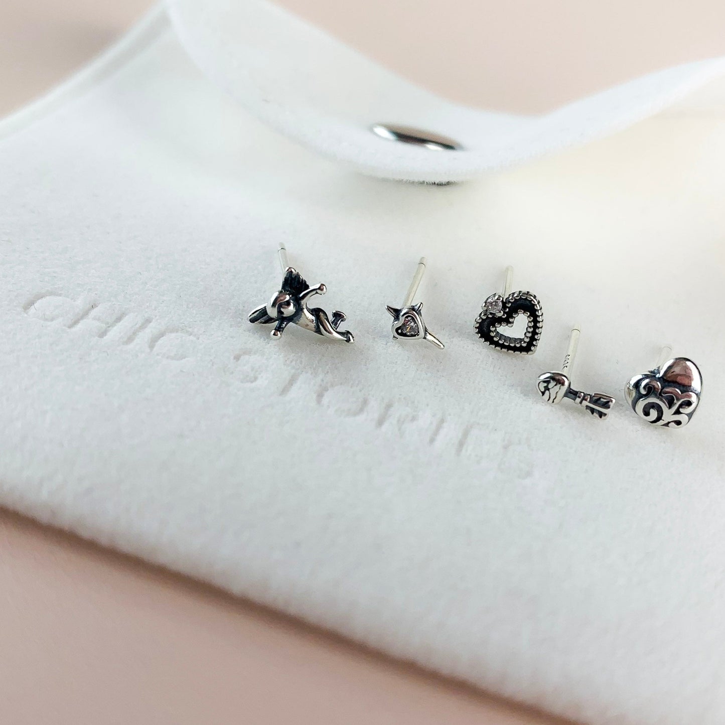 Love Themed Set of Stud Earrings