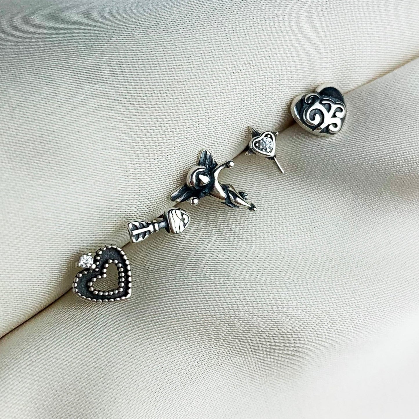 Love Themed Set of Stud Earrings