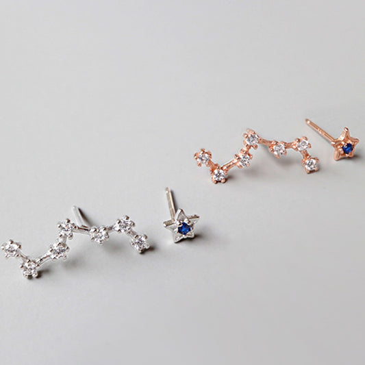 Asymmetrical Star Stud and Ear Climber Earrings