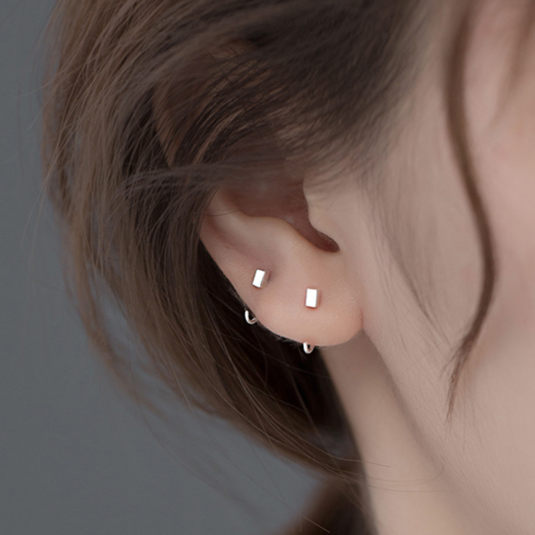 Tiny Open Huggie Hoop Earrings