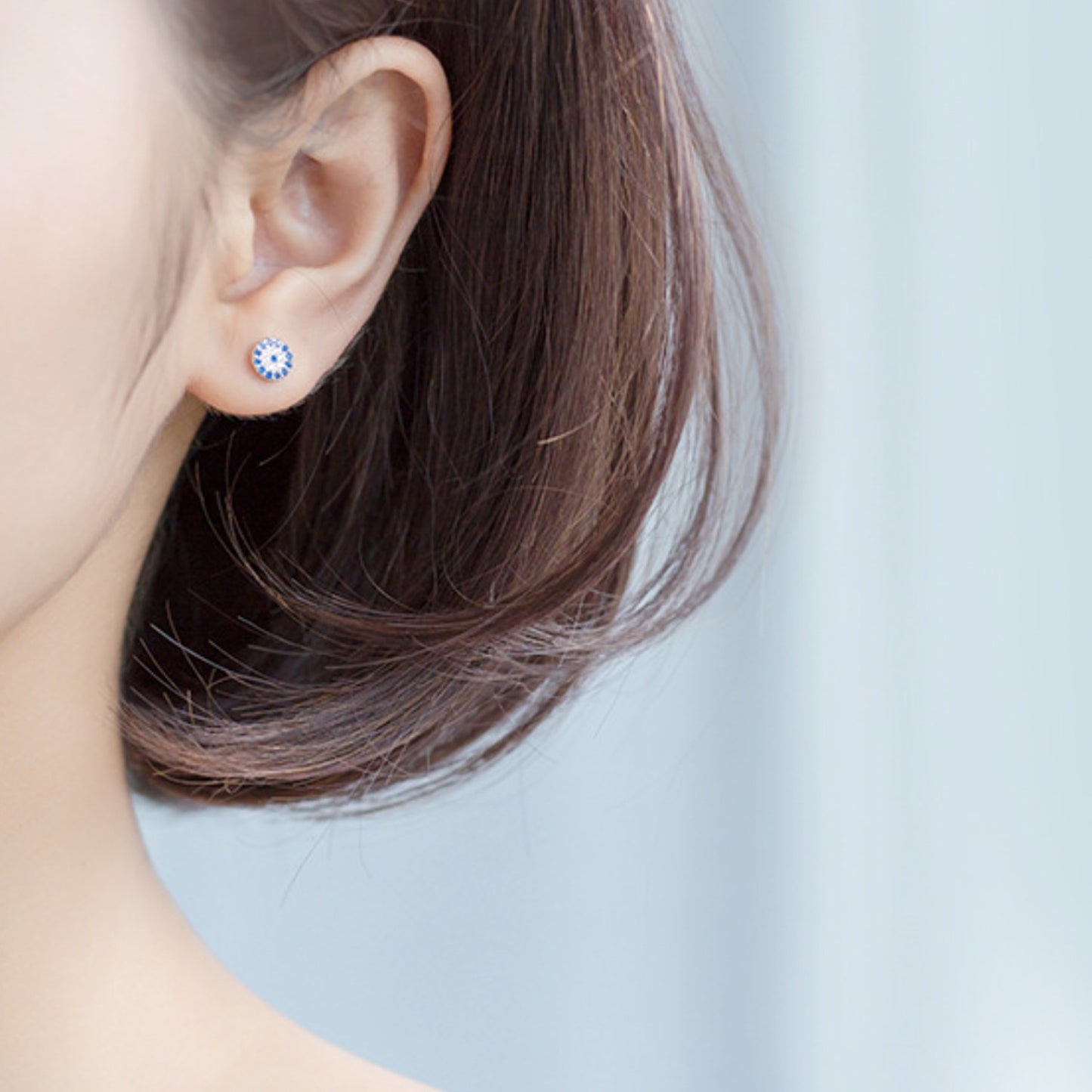 Crystal Evil Eye Stud Earrings