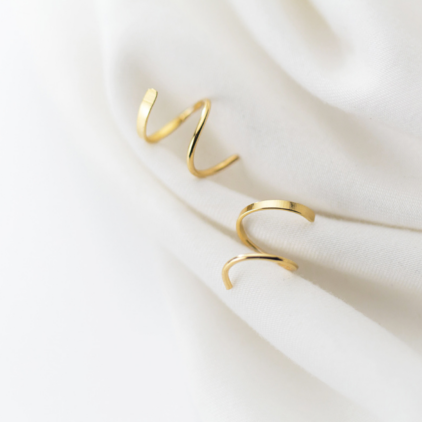 Minimalist Spiral Hoop Earrings