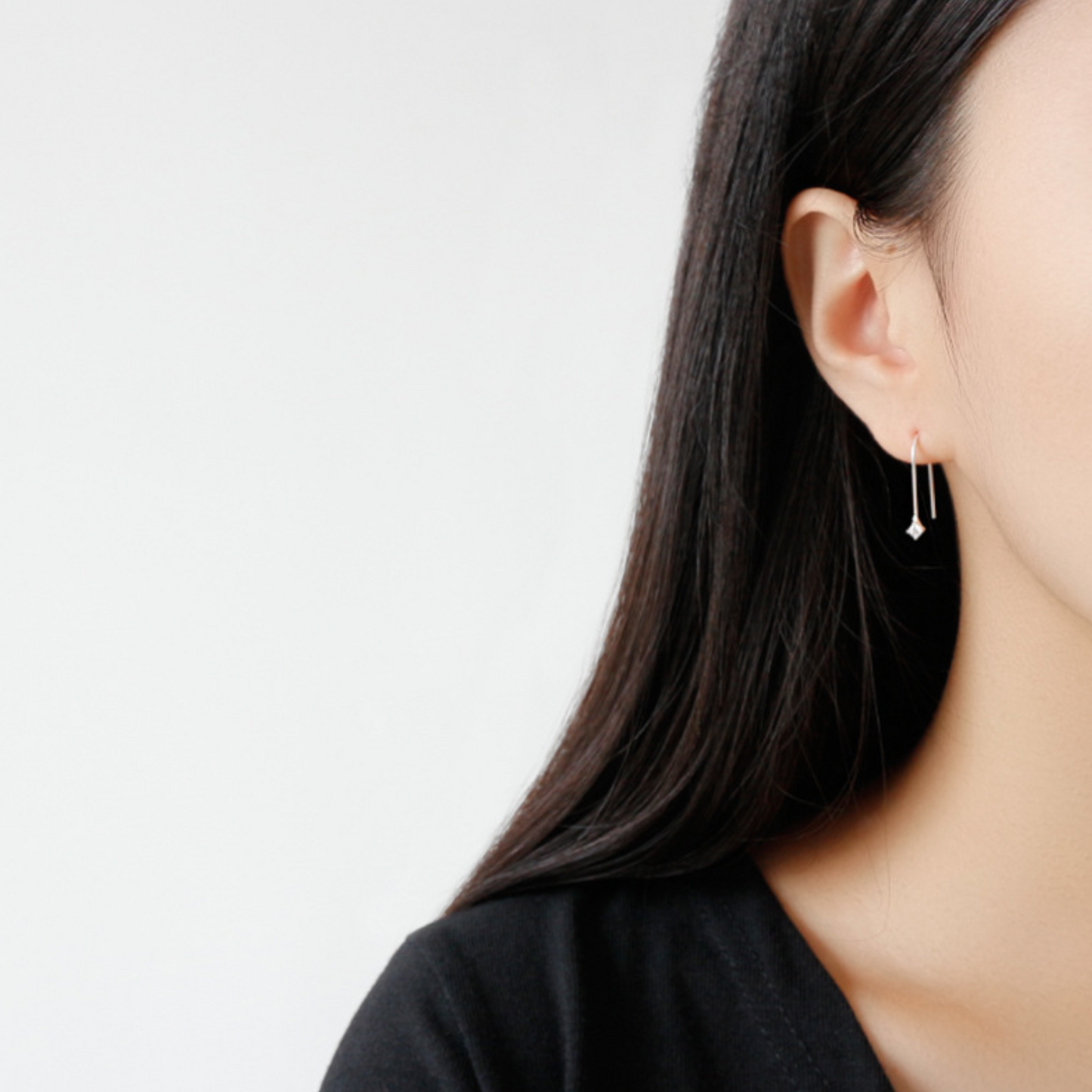 White Crystal Drop Earrings