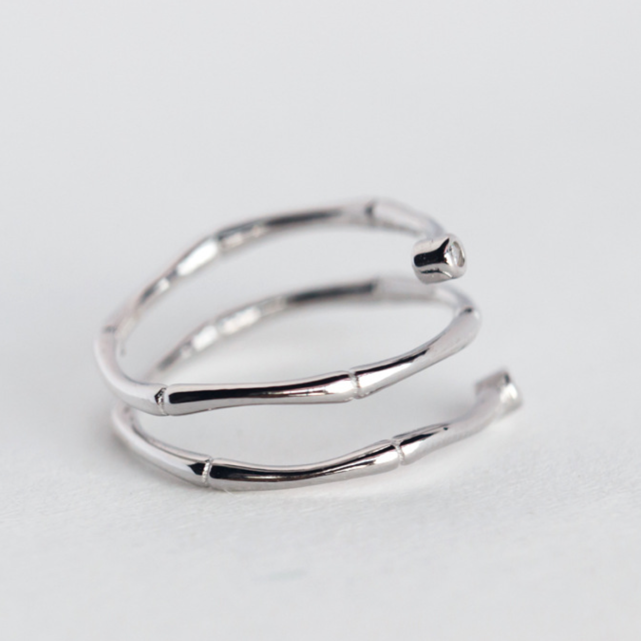 Bamboo Spiral Adjustable Ring