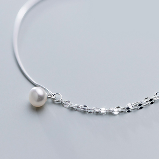 Double Chain Pearl Anklet