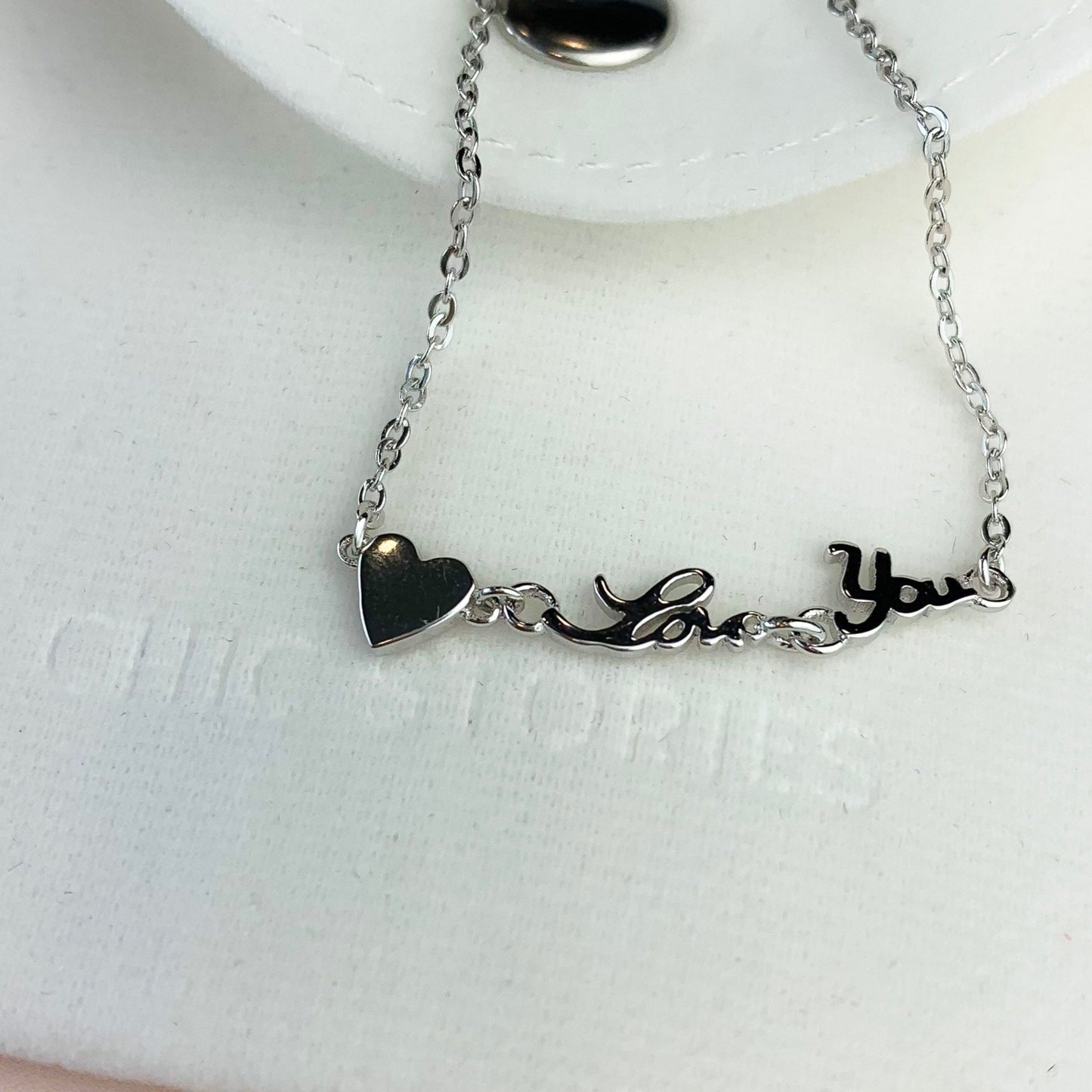 'Love You' Heart Charm Bracelet
