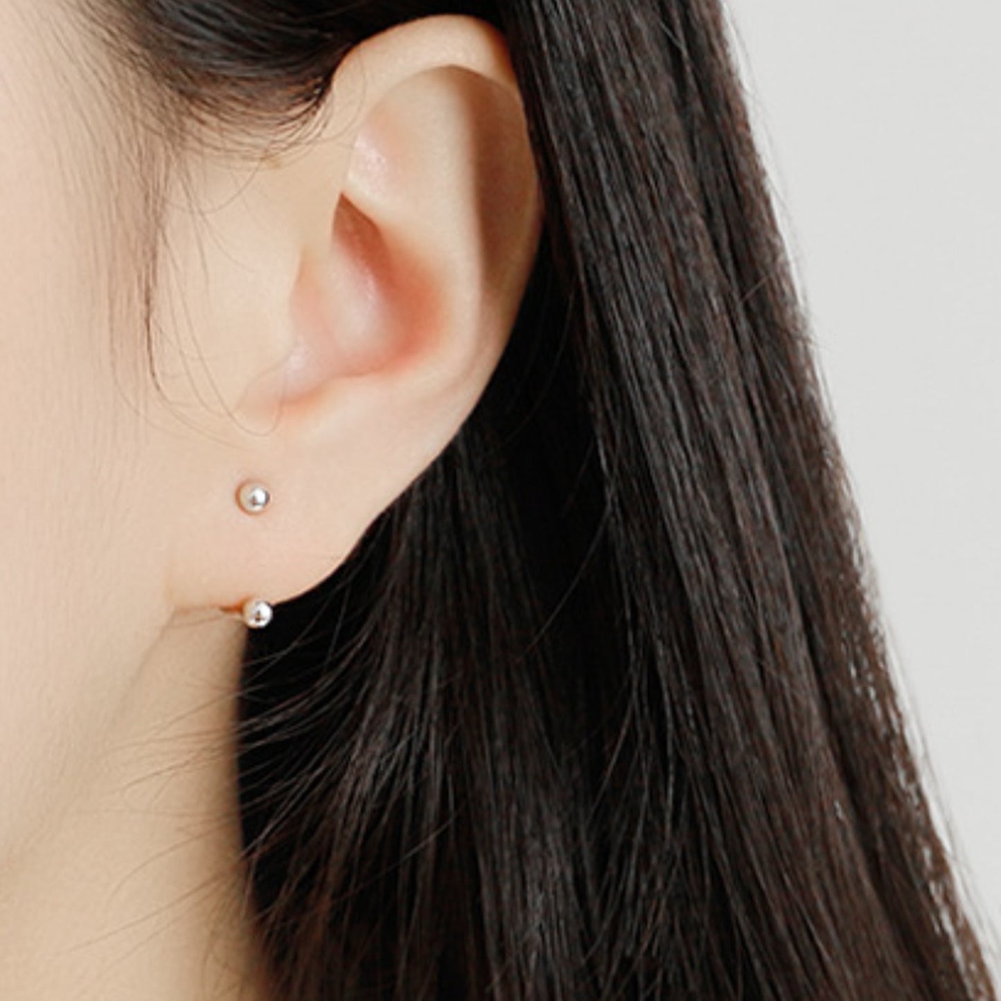 Silver Ball Ear Jacket Earrings