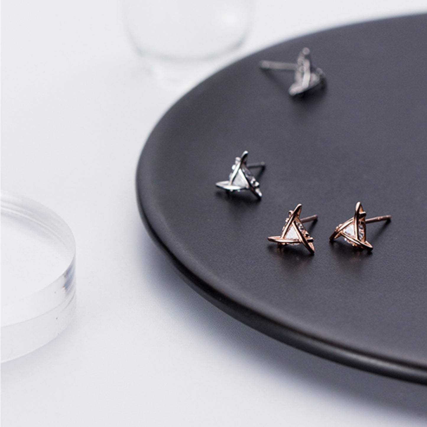 Triangle Crystal Stud Earrings