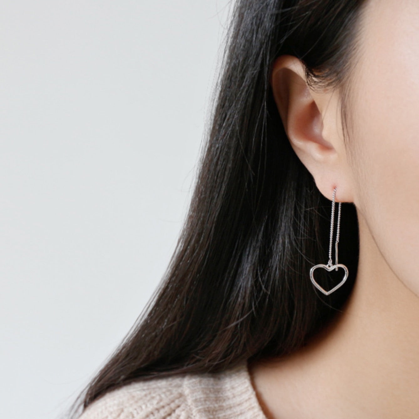 Heart Threader Earrings