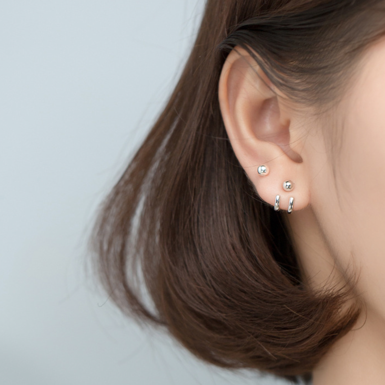 Sterling Silver Cuff Stud Earrings