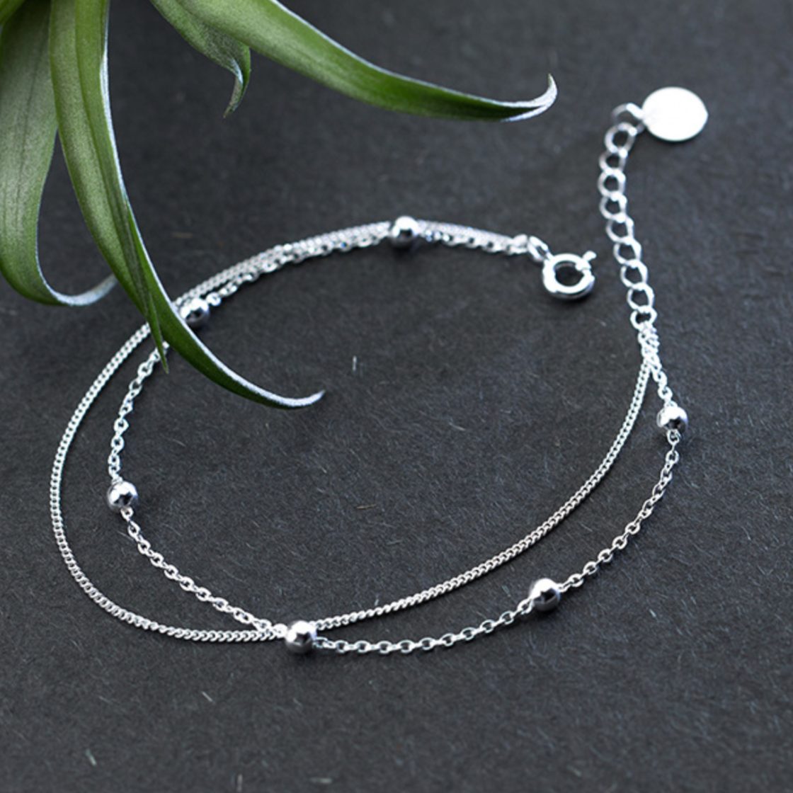 Beaded Double Chain Bracelet