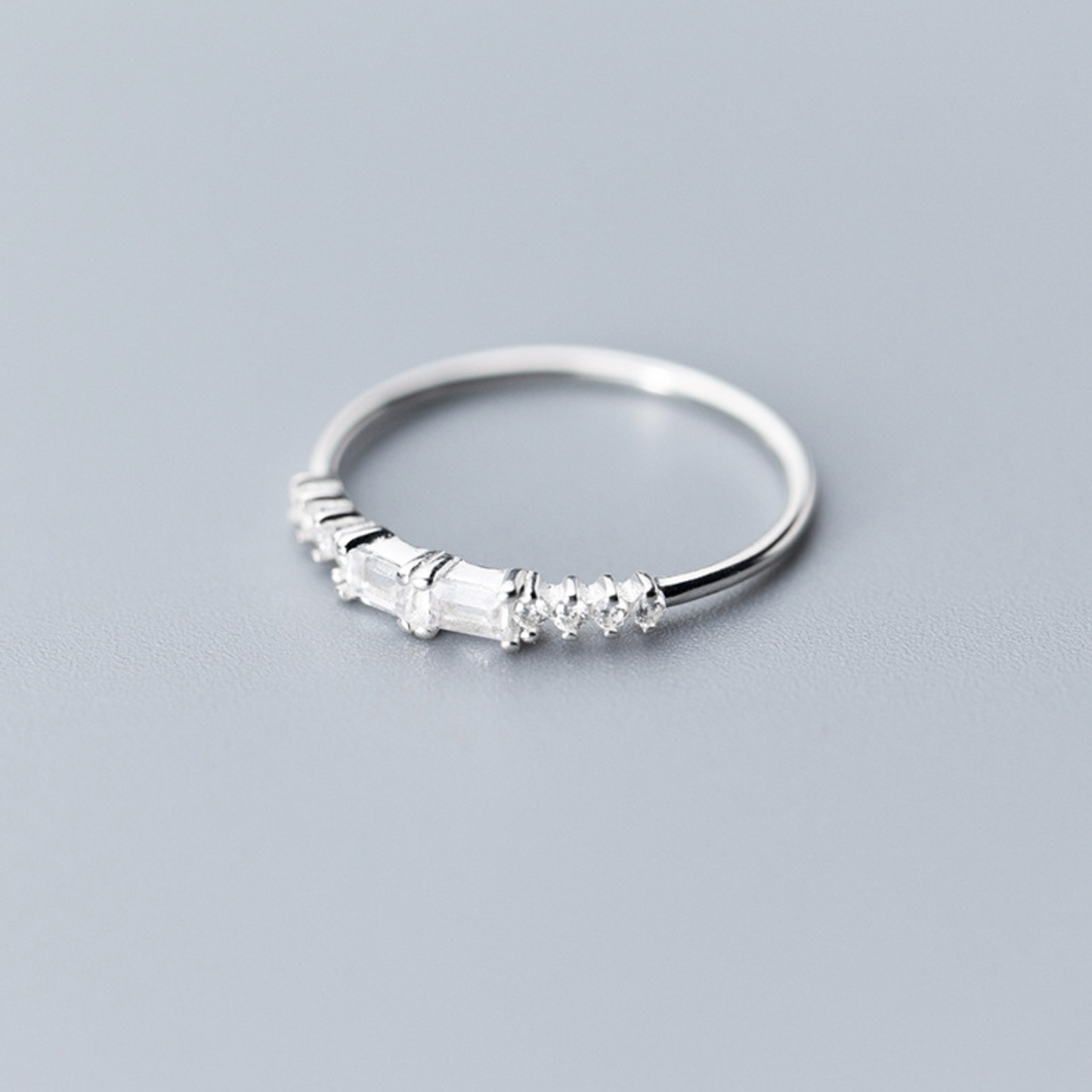 White or Sapphire Blue Crystal Ring