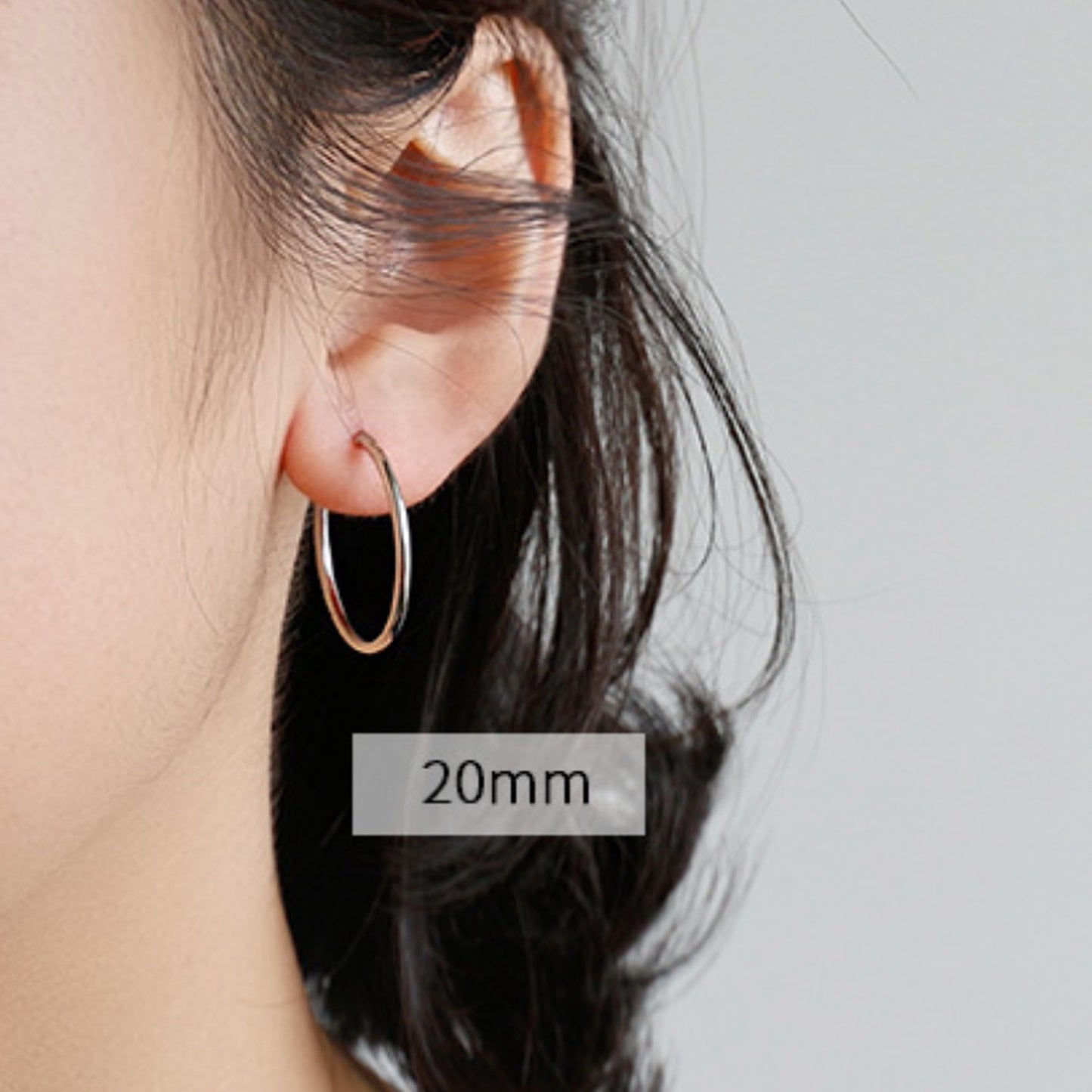 Silver Circle Hoop Earrings