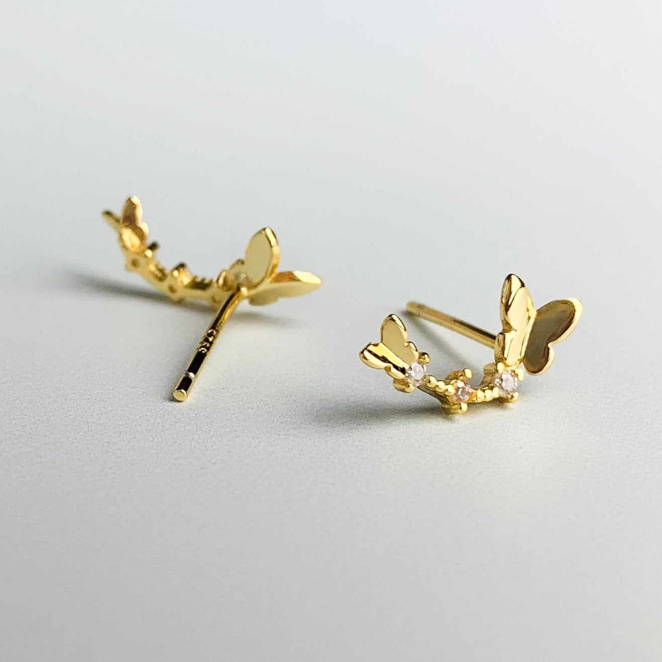 Crystal Detail Butterfly Stud Earrings