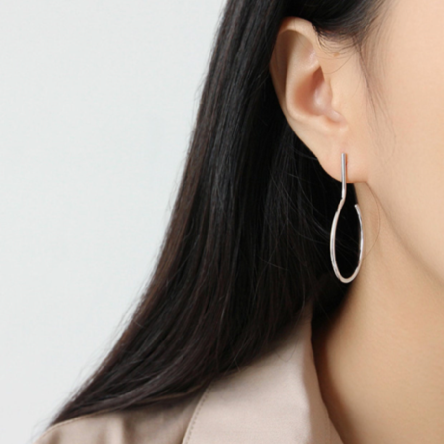 Open Hoop Stud Earrings
