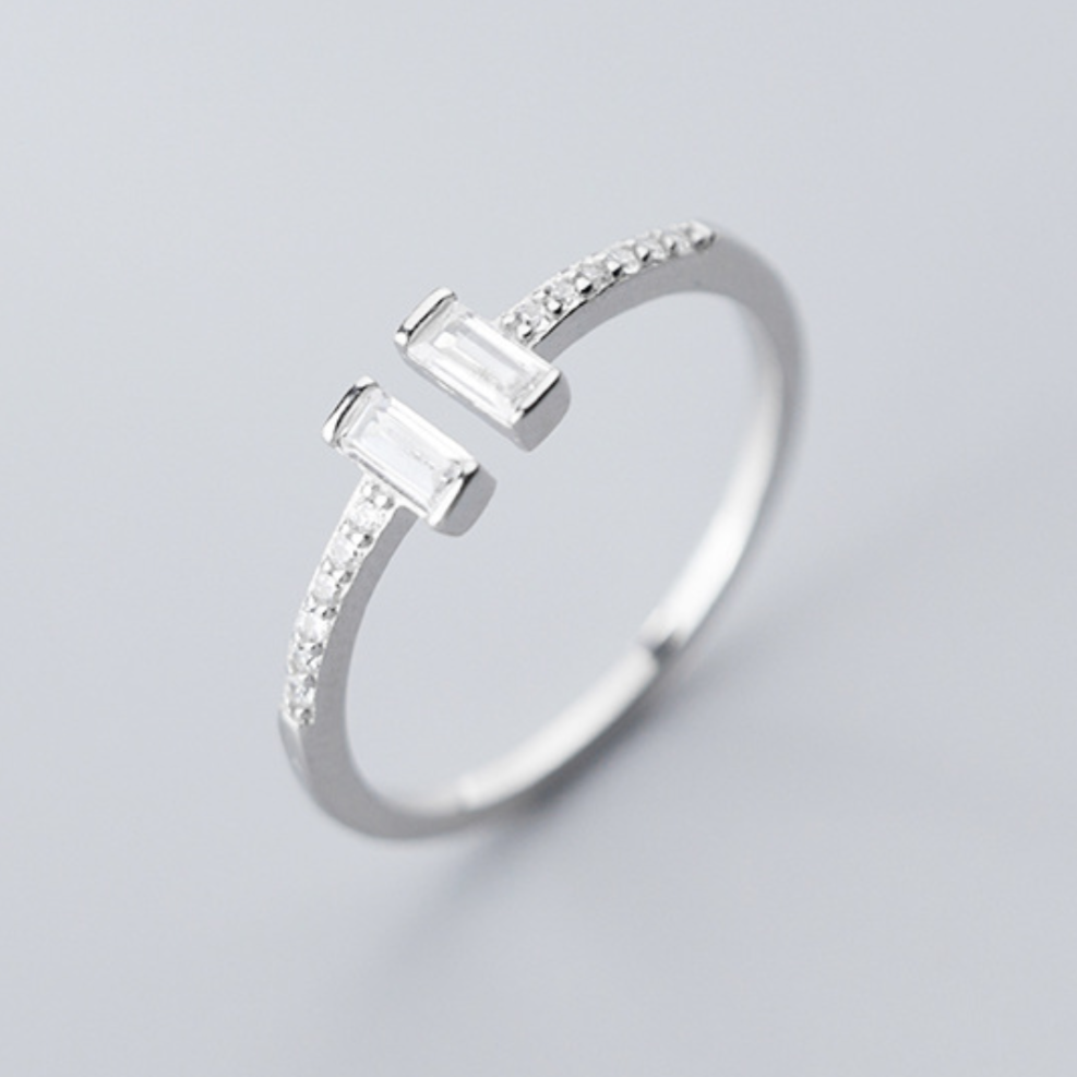 Silver Open T Ring