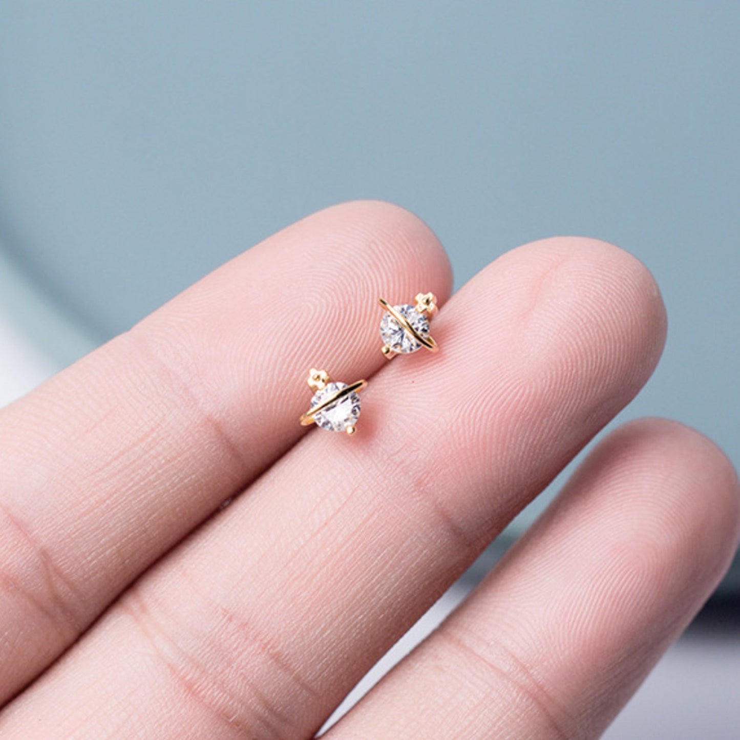 Tiny Crystal Stud Earrings