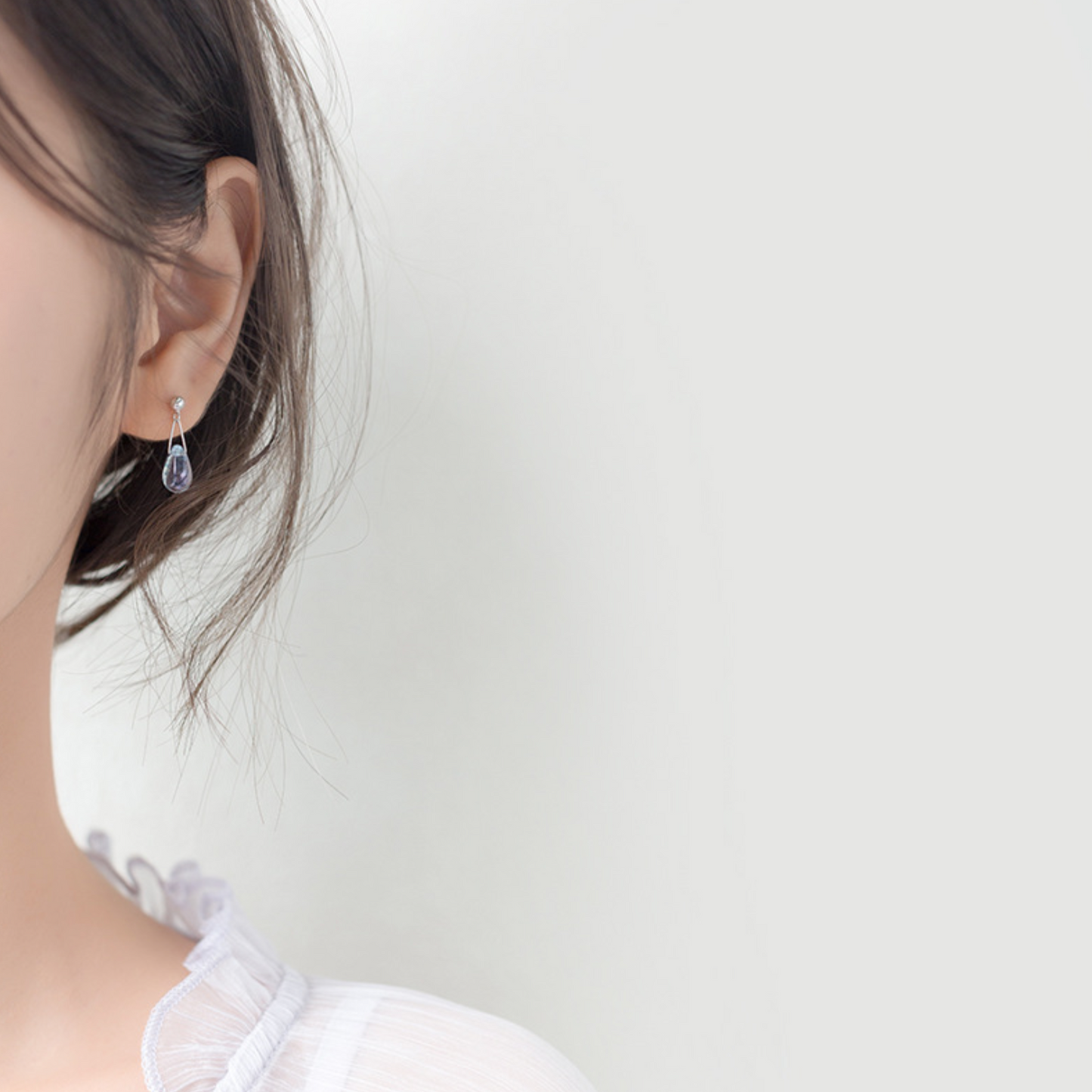 Blue Speckled Crystal Drop Earrings
