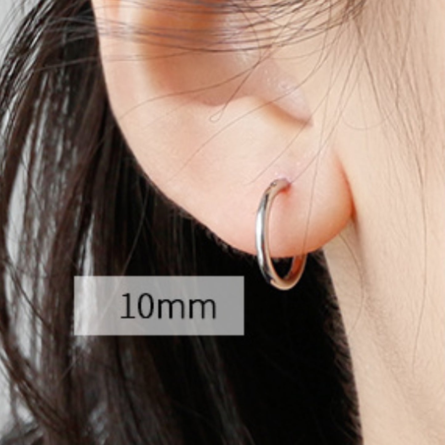 Silver Circle Hoop Earrings