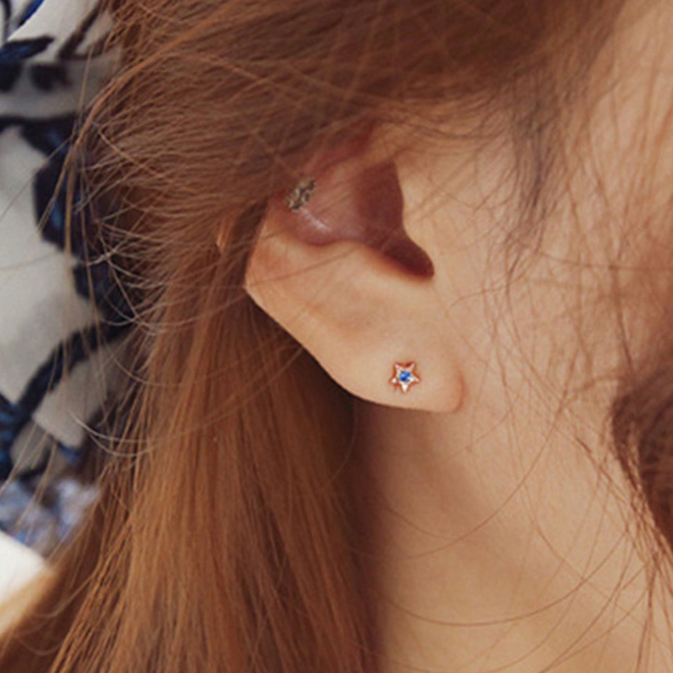 Asymmetrical Star Stud and Ear Climber Earrings