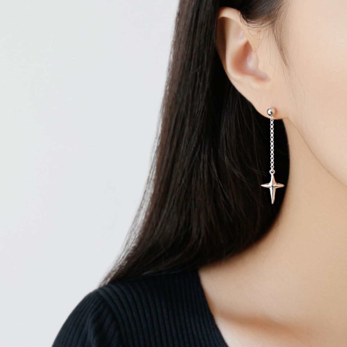 Asymmetrical Cross Drop Earrings