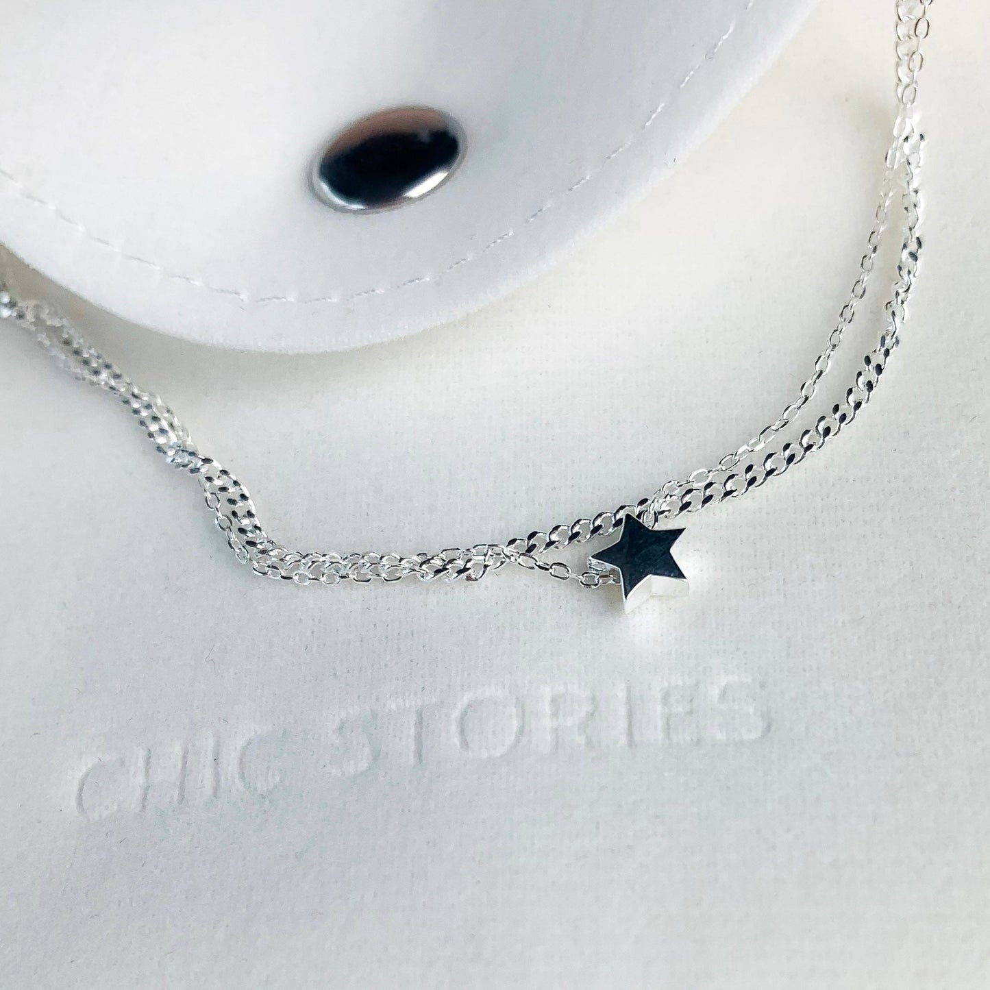 Double Chain Star Charm Anklet