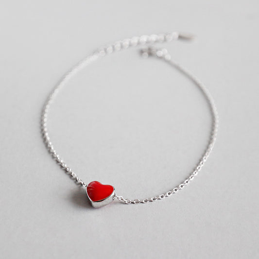Red Heart Charm Bracelet
