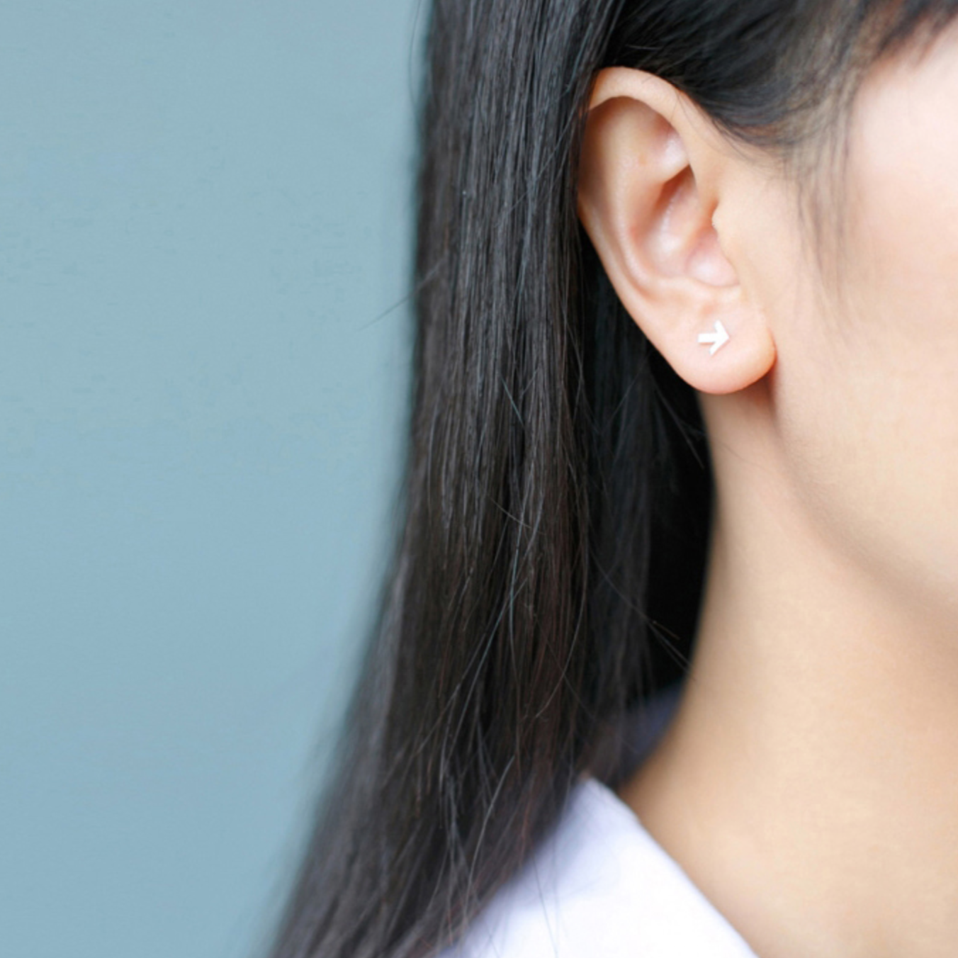 Brushed Silver Arrow Stud Earrings