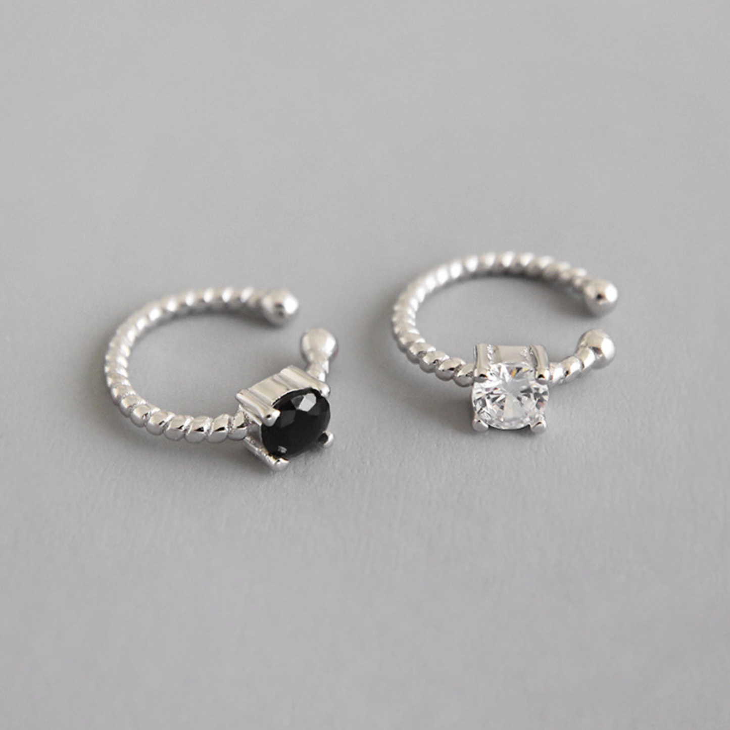 Black or White Crystal Ear Cuff