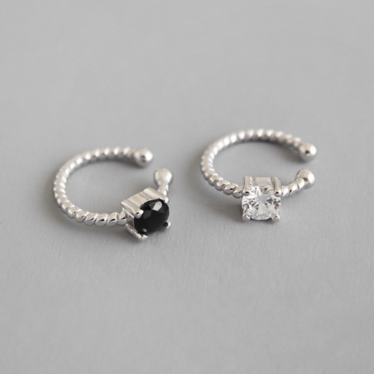 Black or White Crystal Ear Cuff