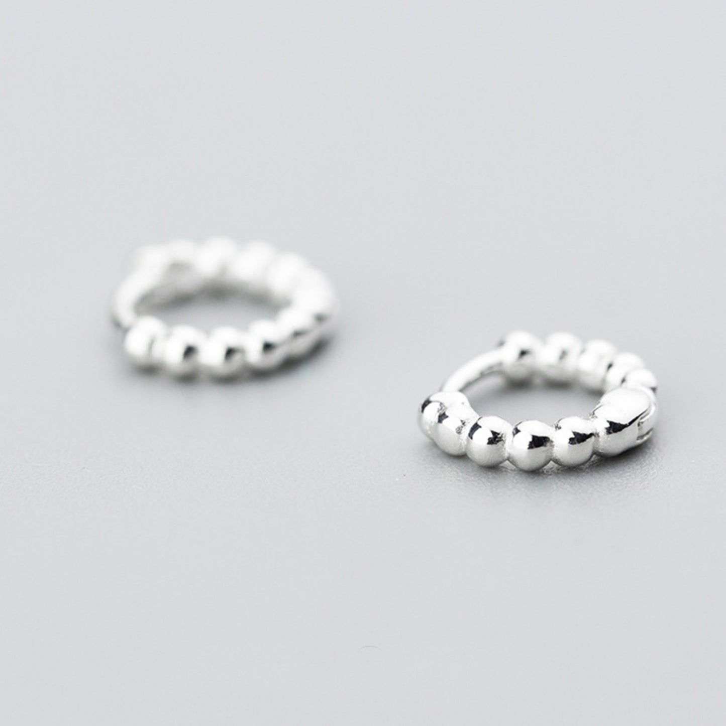 Tiny Hoop Bubble Earrings