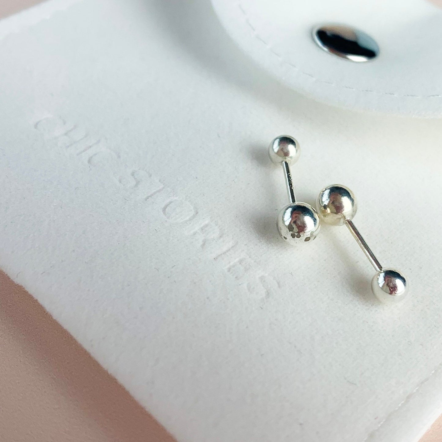Screw Ball Back Stud Earrings