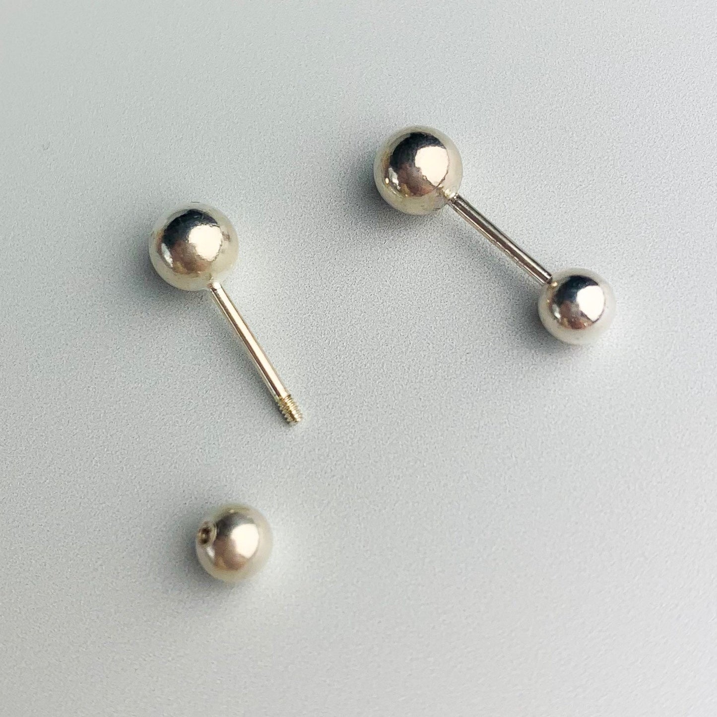 Screw Ball Back Stud Earrings