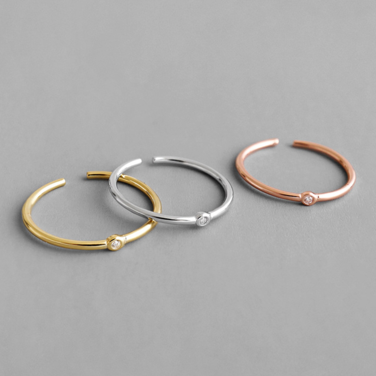 Tiny Zircon Stacking Ring