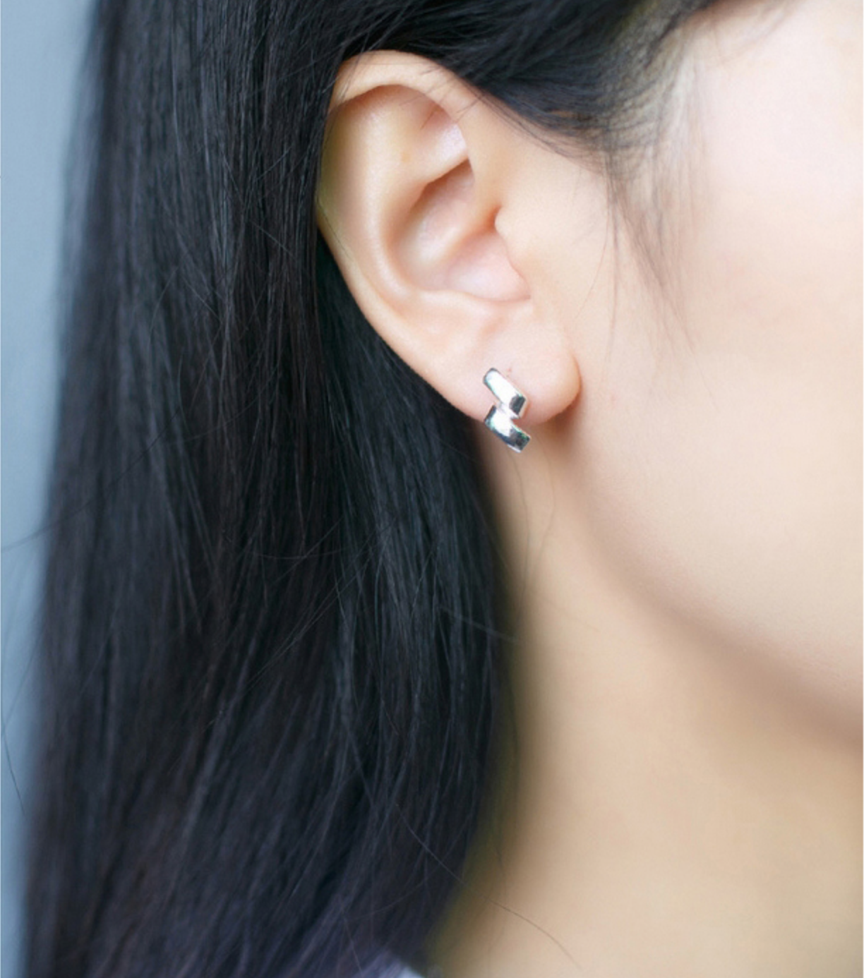Rectangle Ribbon Stud Earrings