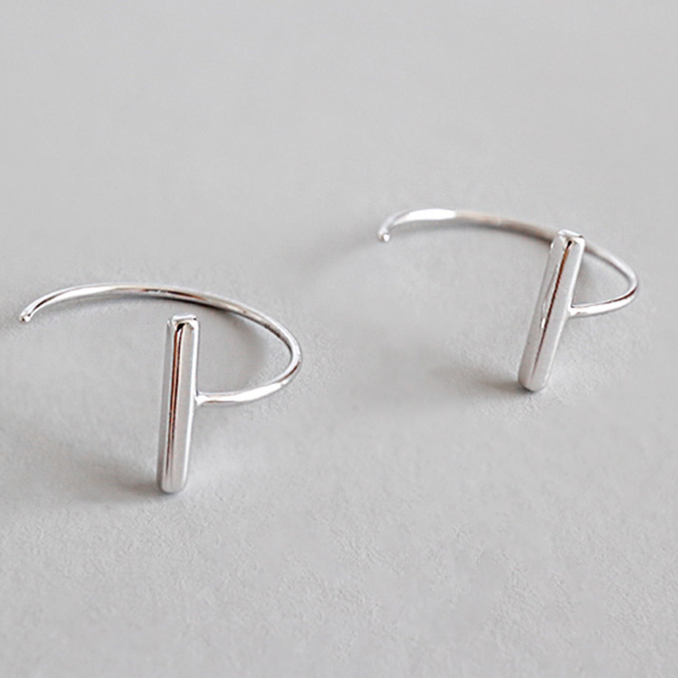 Bar Open Hoop Earrings