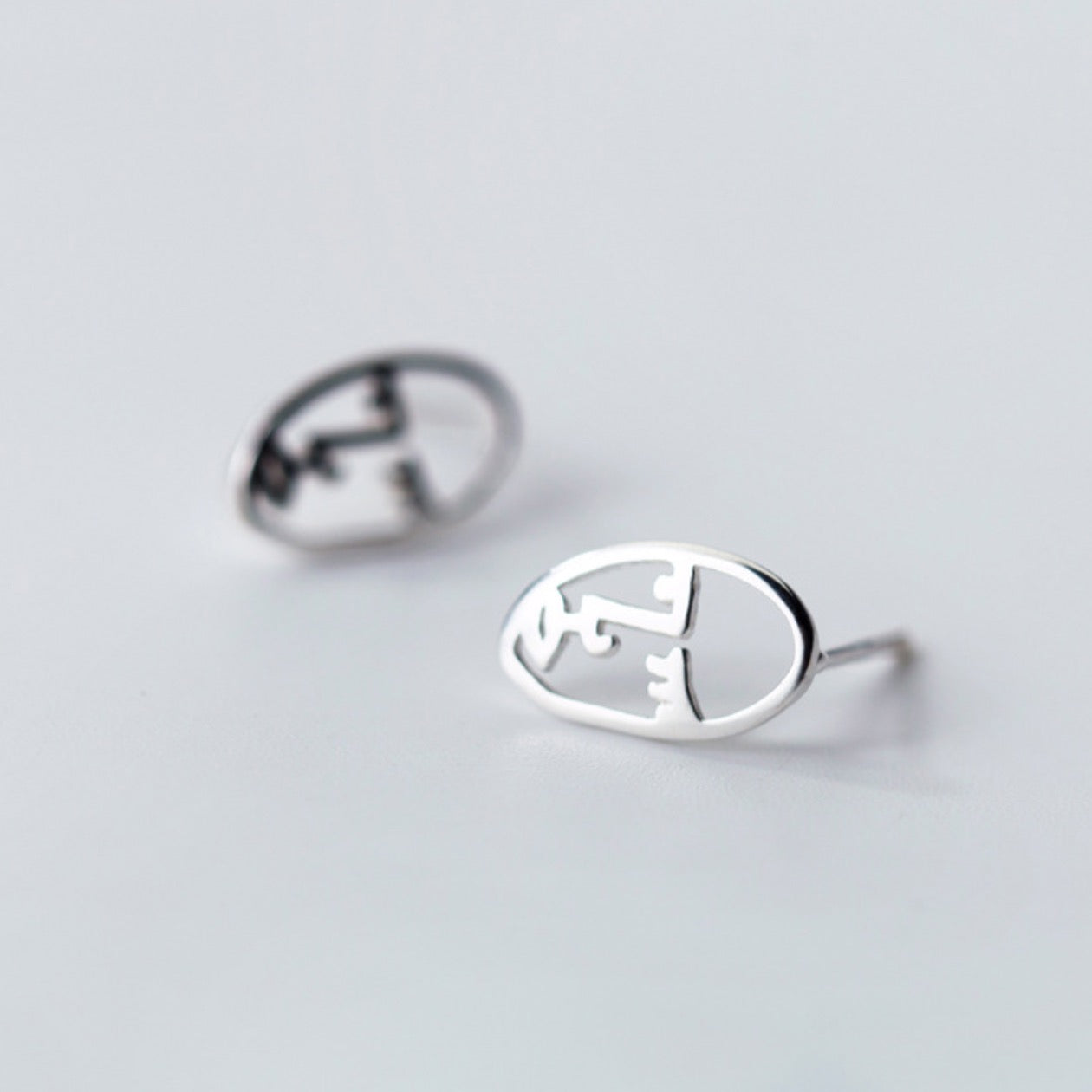 Abstract Face Stud Earrings